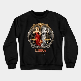 Dark Zodiac Libra: The Scales of Justice Crewneck Sweatshirt